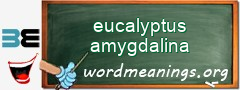 WordMeaning blackboard for eucalyptus amygdalina